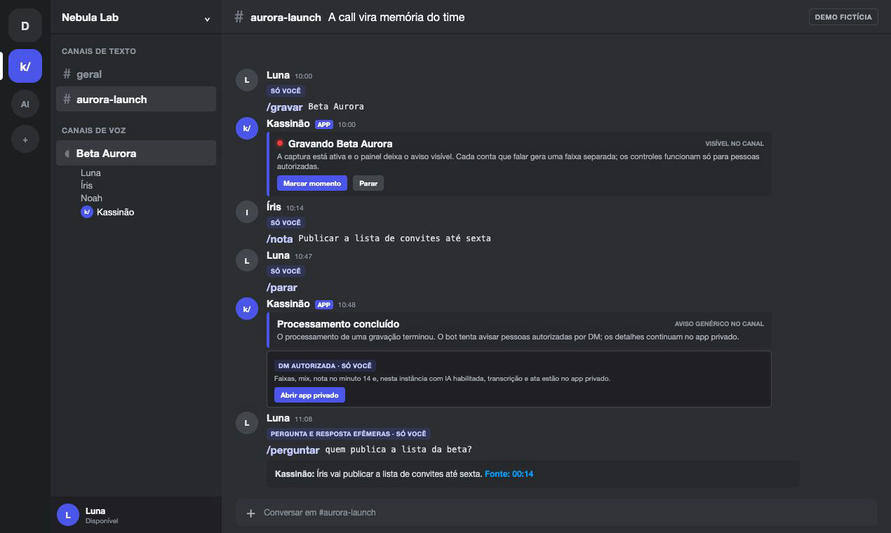 Fluxo do Kassinão dentro do Discord